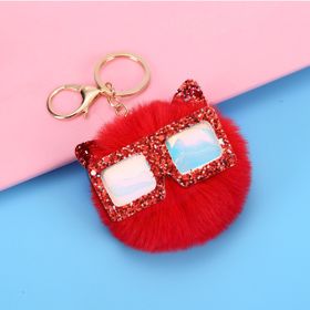 Women's Bow Pendant Plush Keychain