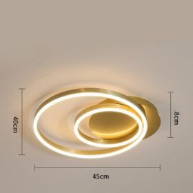 Light And Luxurious Living Room Lamp Grand Household (Option: Trichromatic light-Double turn 45CM)