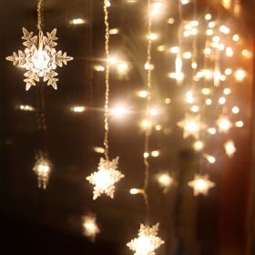 LED ice bar lamp snowflake hanging (Option: Warm white-3.5m-UK 220V)