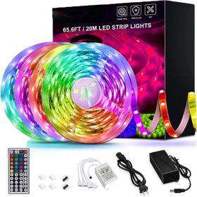 LED Strip Lights Lamp 5050 RGB Flexible Tape Diode 5M Controller Room Decor TV Computer BackLight Decoration Christmas (Option: 20m44 keys-EU)