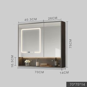 Smart Cabinet With Led Lights Anti-fog Hanging Wall Type Toilet Dressing Bathroom Combination Mirror (Option: Grey-70cm)