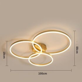 Light And Luxurious Living Room Lamp Grand Household (Option: Trichromatic light-Three ring 100CM)