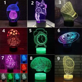 New 3D Colorful Touch Remote Control LED Desk Lamp (Option: 5 Style-Crackle Colorful Touch)