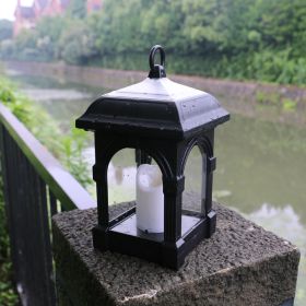 Outdoor Solar Swing Candle Lantern (Color: Black)