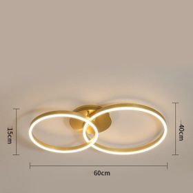 Light And Luxurious Living Room Lamp Grand Household (Option: Trichromatic light-Double ring 60CM)