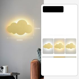 Creative Wall Lamp Bedside Lamp Bedroom Simple Modern Cartoon Clouds (Option: Gold-6Watt LED with 2ColorW)